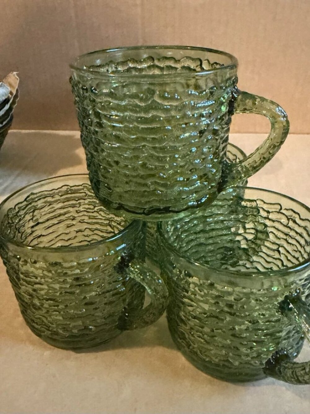 VTG Anchor Hocking Soreno 20pc Luncheon Set - Avocado Green - Picture 12 of 16